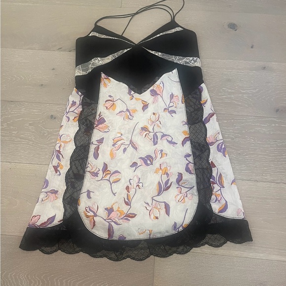 NWOT Zadig & Voltaire Cole Panelled  Dress with lace ruffle SZ L - Picture 2 of 7